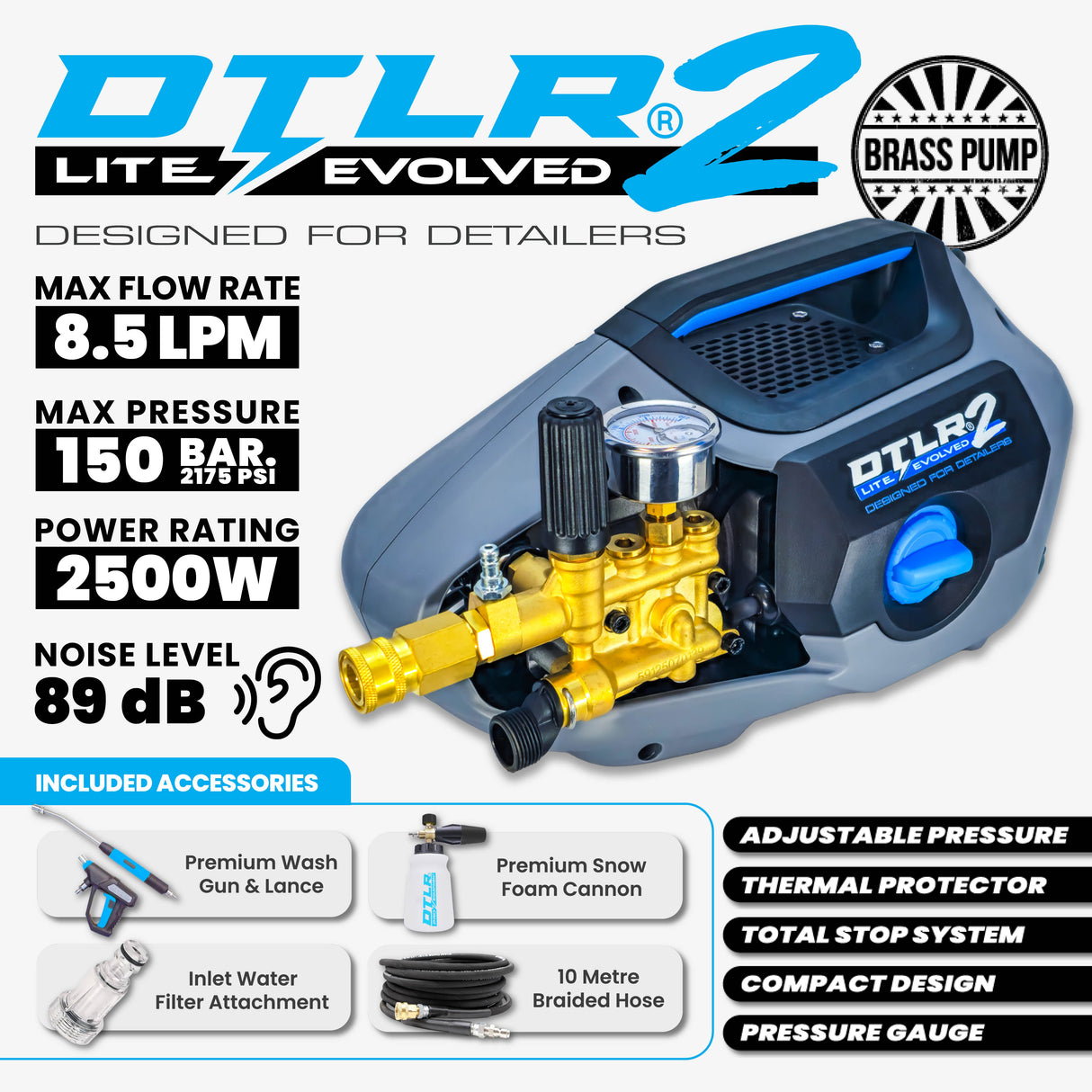Kiam® DTLR 2 LITE® Electric Pressure Washer 150 Bar 8.45 LPM