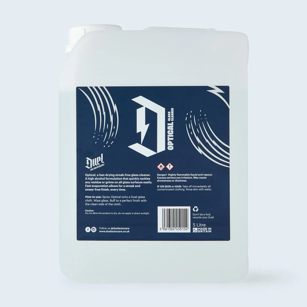 Duel Optical Glass Cleaner | Fast Drying & Streak Free Finish 5L