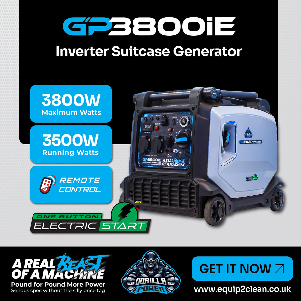 Gorilla Power 3800W Inverter Suitcase Generator with Electric Start - GP3800iE – Reliable Power On-The-Go