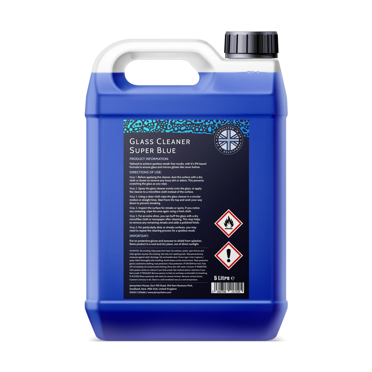 Jennychem Glass Cleaner Super Blue 5L | IPA Based Formula