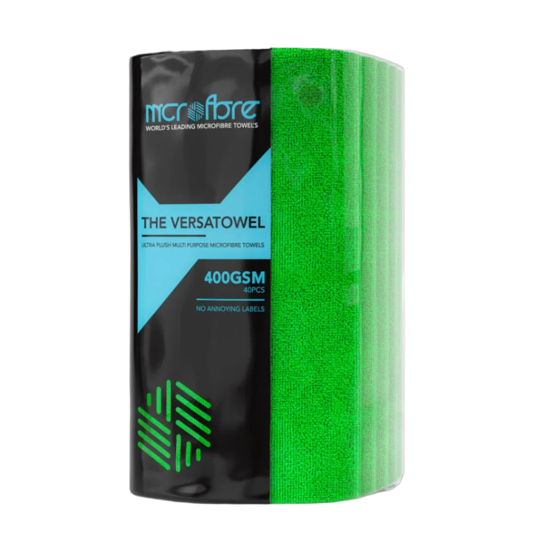 Versatowel Green Plush Microfibre Towel 400GSM - 40 Pack