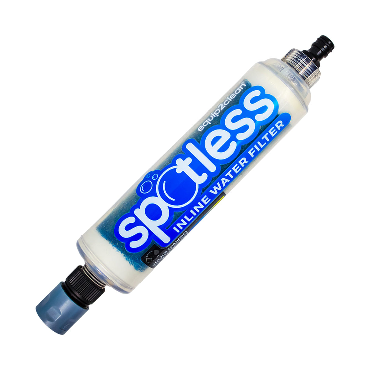 Spotless Inline Water Filter. Colour Changing DI-Resin