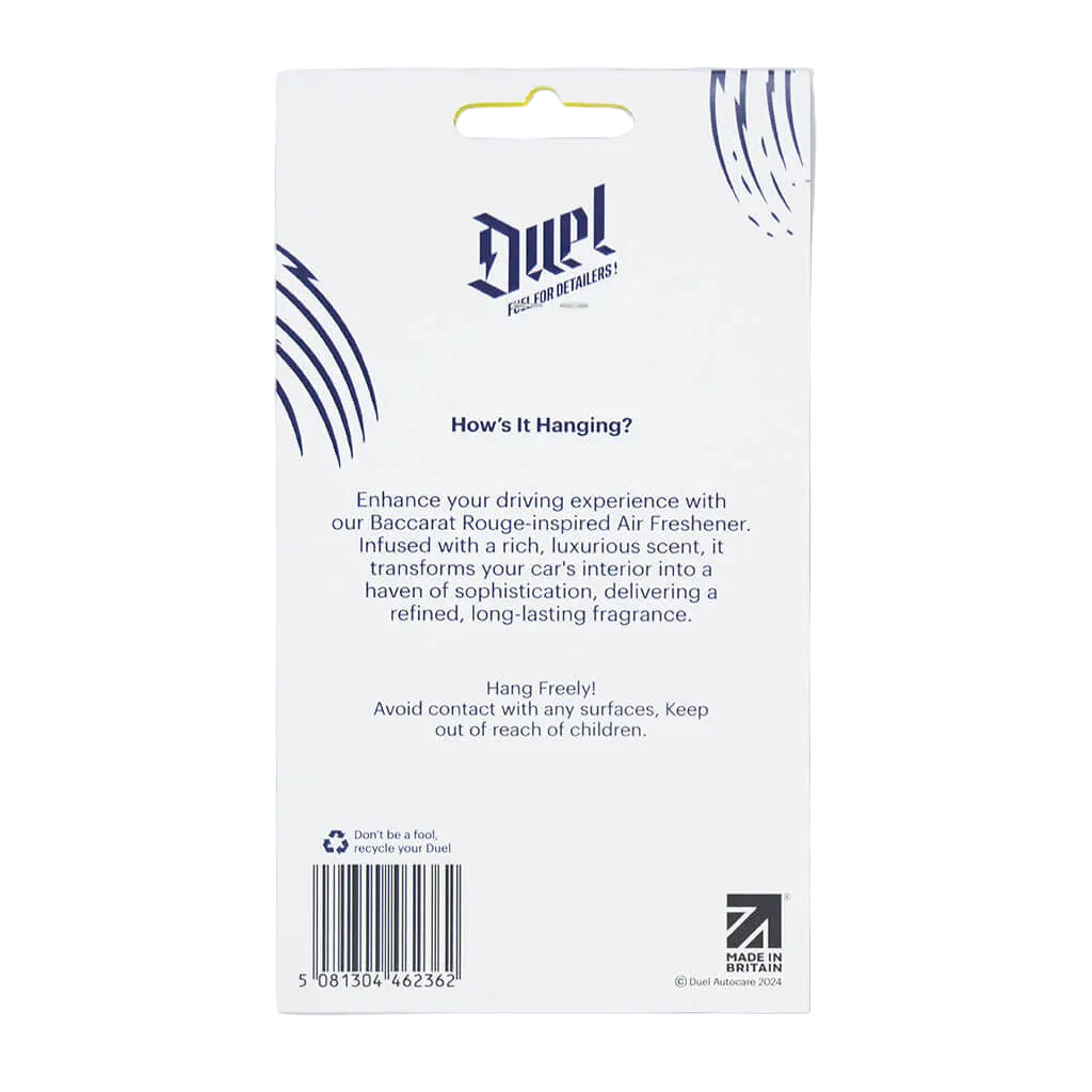 Duel Hanging Air Freshener β Baccarat Rouge | Long Lasting