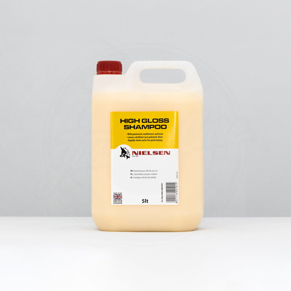 Nielsen Trade High Gloss Shampoo 5L | Wax Infused Car Shampoo
