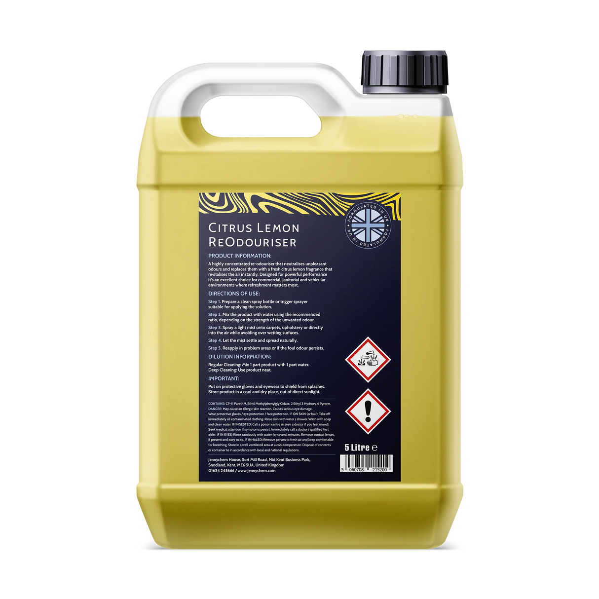 Jennychem Re-Odouriser Concentrate 5L | Dilutable Air Freshener - Citrus Lemon