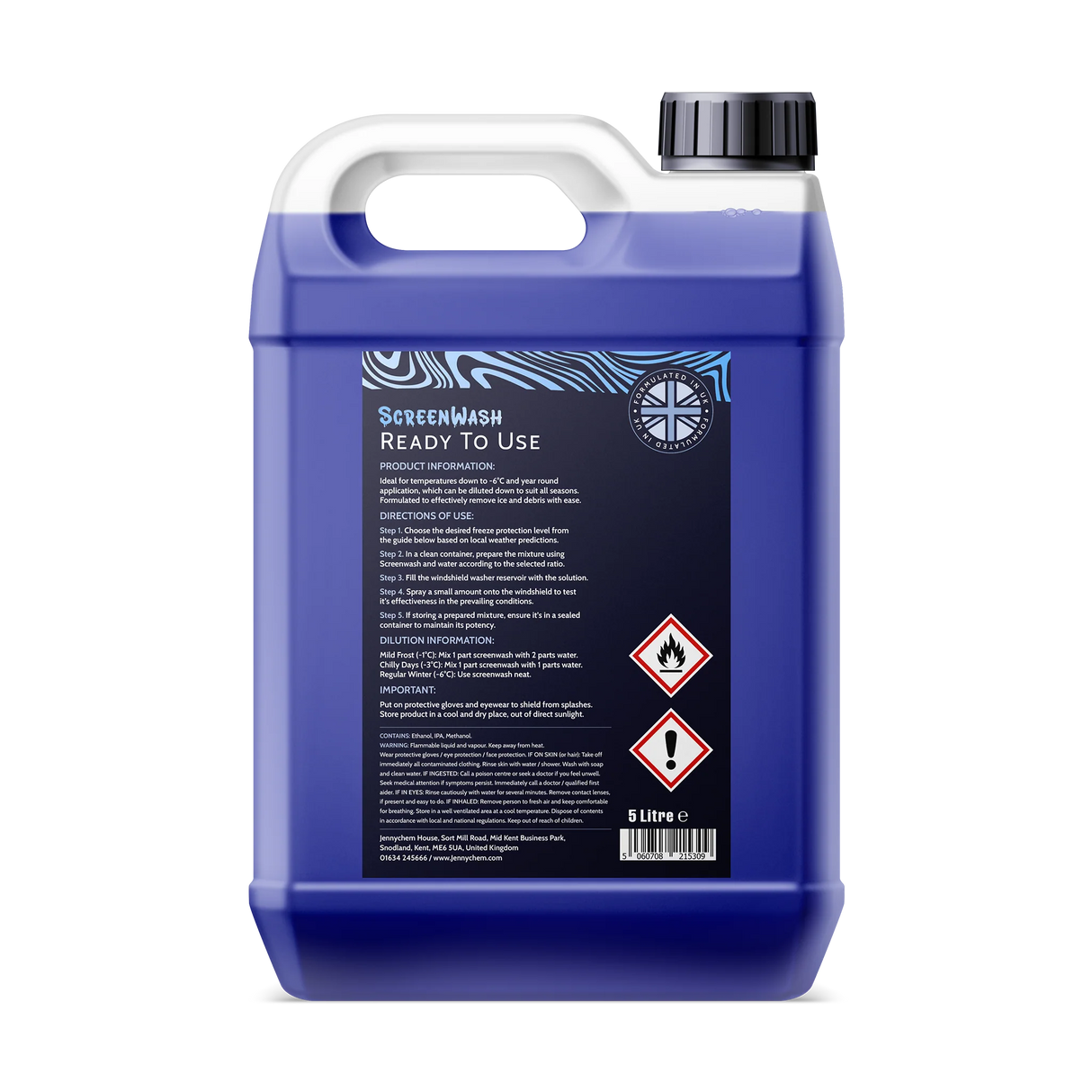 Jennychem Screenwash Ready To Use (-6°C) 5L | Clear Visibility