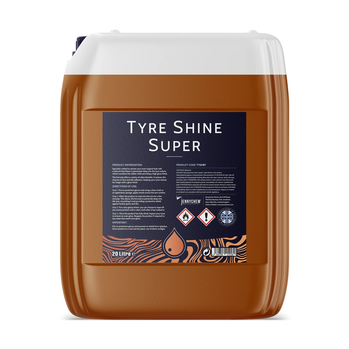 Jennychem Tyre Shine Super Silicone Free Rubber Dressing 5L