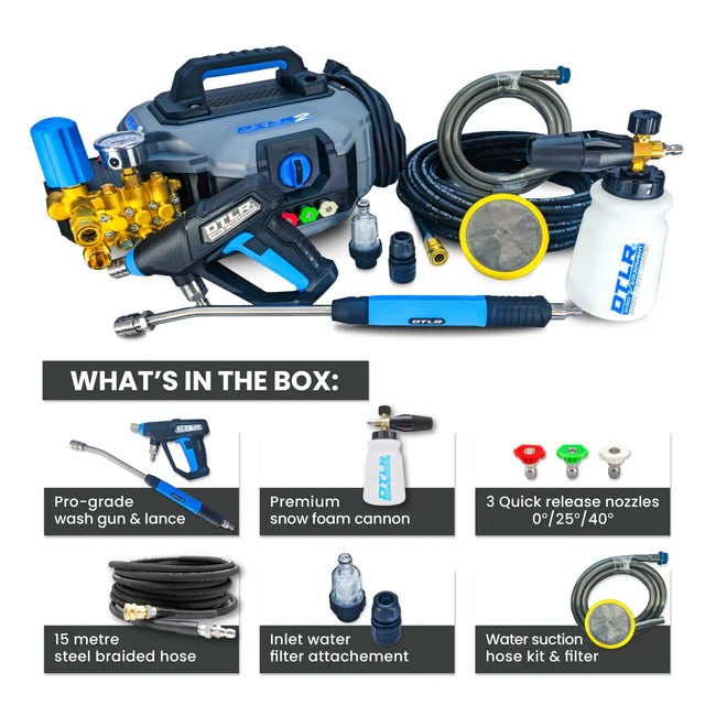 DTLR Pressure washer kit with various attachments