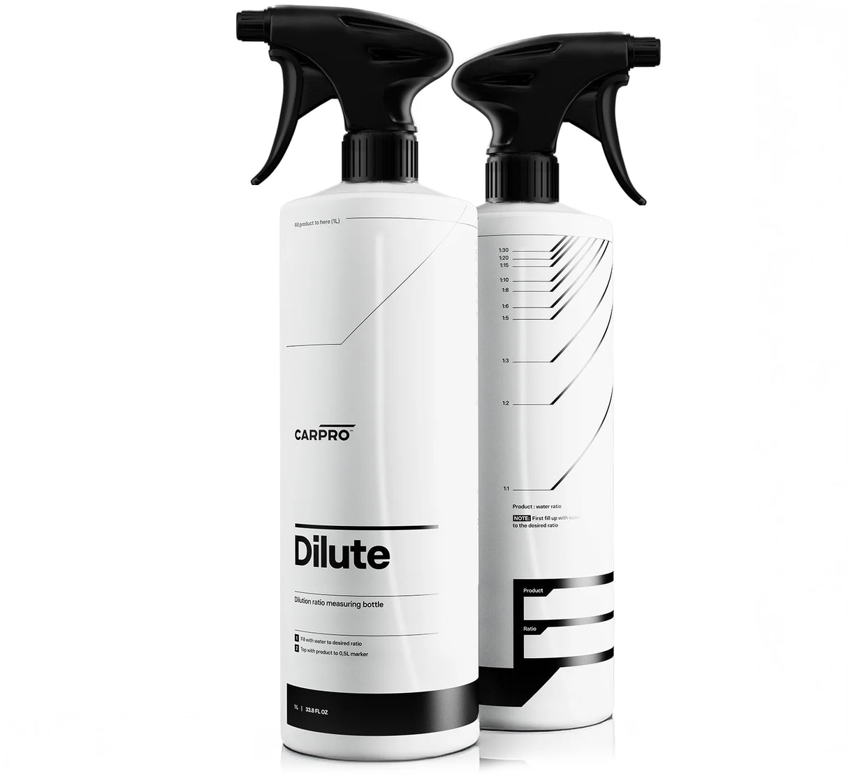 CARPRO Dilute Mixing Bottle | Chemical Resistant Trigger 500ml & 1L