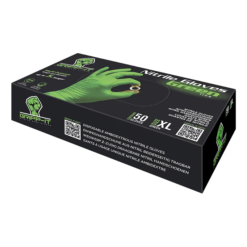 Gripp-IT Green Nitrile Gloves 50 Pack (Various Sizes) - Just Car Care