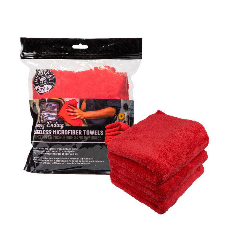 Chemical Guys Happy Ending Towel (3 Pack) RED - Just Car Care