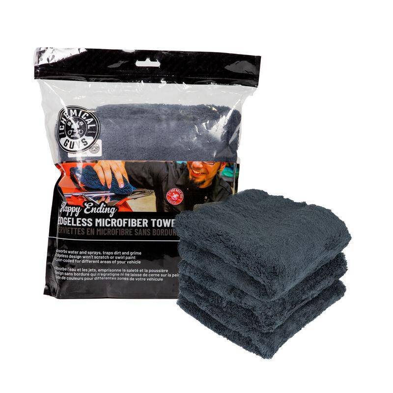Chemical Guys Happy Ending Towel Black (3 pack) - Just Car Care
