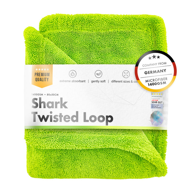 Chemicalworkz Shark Twisted Loop Drying Towel - 80 x 50cm - Green