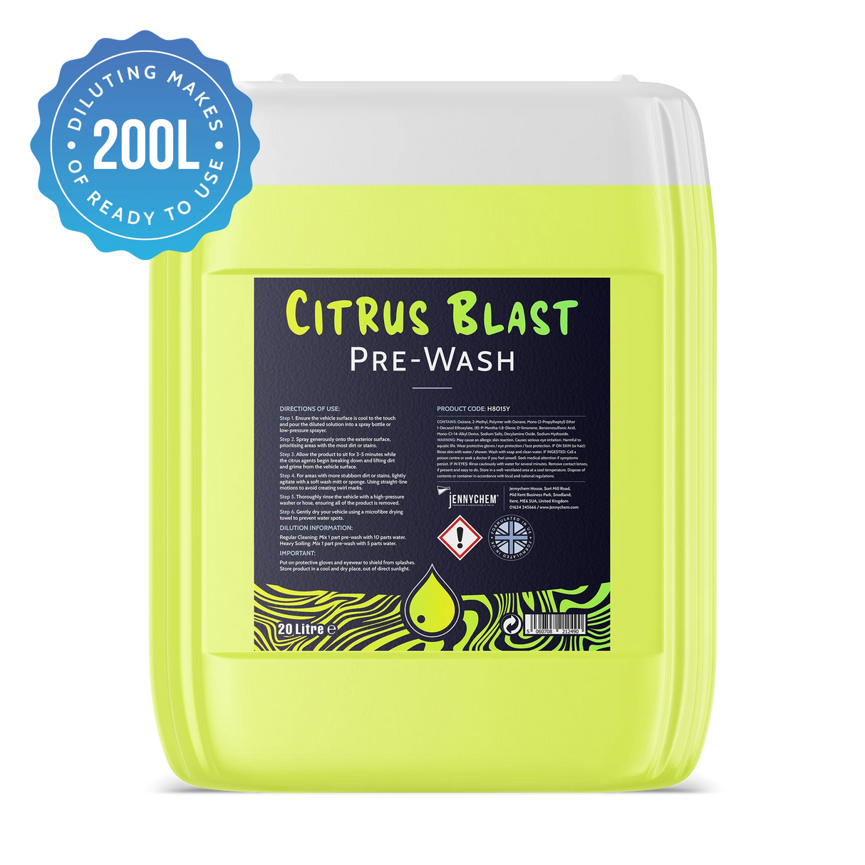 Jennychem Citrus Blast Pre Wash  | Citrus Degreaser Pre Wash 20L