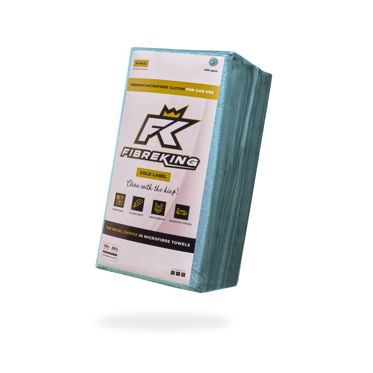 Fibreking Gold Label Microfibre Cloths - 36 Pack Turquoise