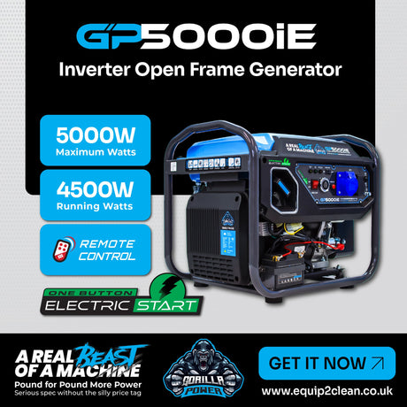 Gorilla Power 5000W Inverter Open Frame Generator with Electric Start 