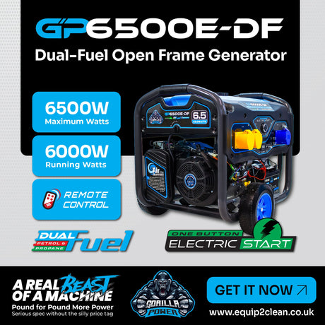 Gorilla Power 6500W Dual-Fuel Generator with Electric Start GP6500E-DF
