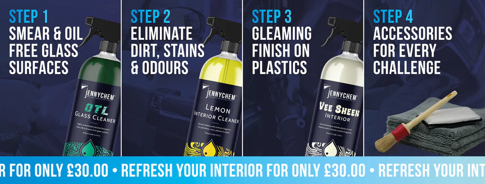 Jennychem Interior Cleaning Kit | Glass, Upholstery & Plastics