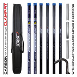 Clamped Carbon Fibre Gutter Vacuum Pole Kits (51mm Diameter) 20ft-40ft