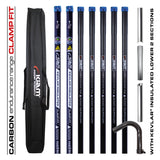 Clamped Carbon Fibre Gutter Vacuum Pole Kits (51mm Diameter) 20ft-40ft