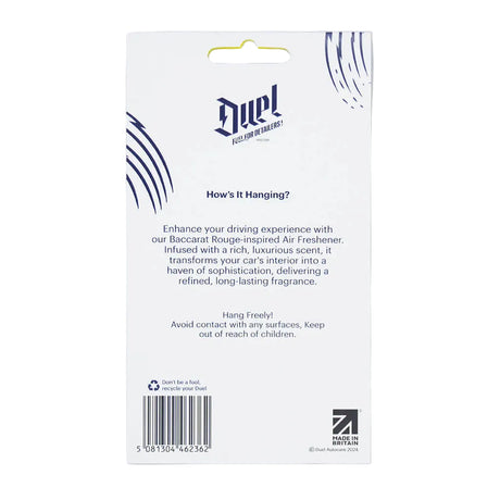Duel Hanging Air Freshener – Baccarat Rouge | Long Lasting