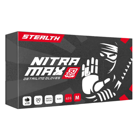 NitraMax Stealth Pro Detailing Gloves - Black | Pack of 100
