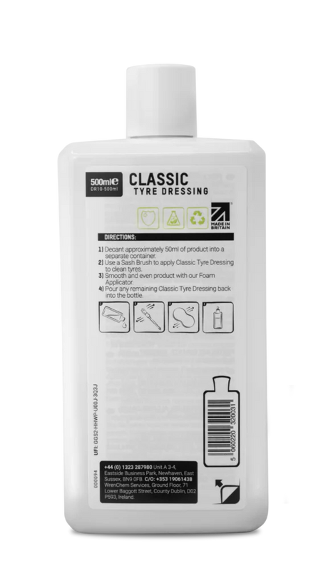 ValetPRO Classic Tyre Dressing 500ml | Durable Gloss Finish