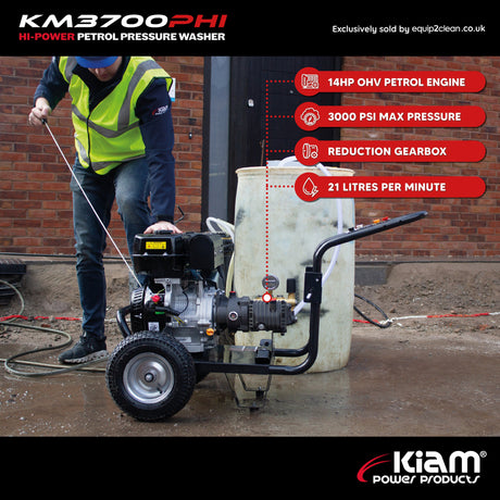 Kiam KM3700PHI (HIFLOW) | Petrol Pressure Washer (14HP)
