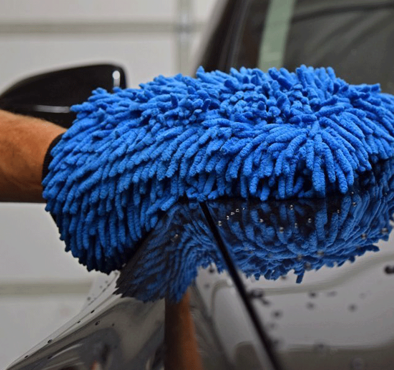 The Rag Company Knobby Microfibre Chenille Wash Mitt - Blue - Just Car Care 
