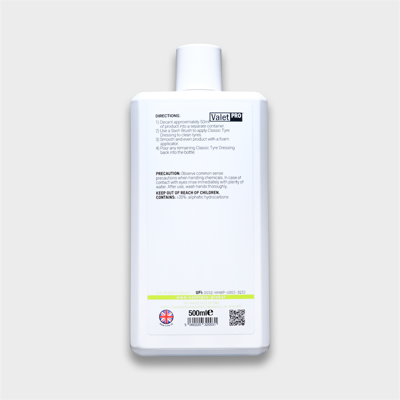 ValetPRO, Classic Tyre Dressing 500ML | Shop At Just Car Care