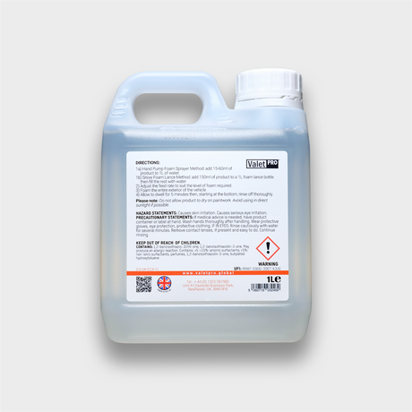 ValetPro, pH Neutral Snow Foam 1L | Shop At Just Car Care
