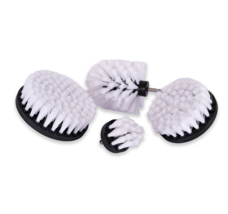 4PC Carpet Brush with Drill Attachment Soft (White) - Just Car Care 
