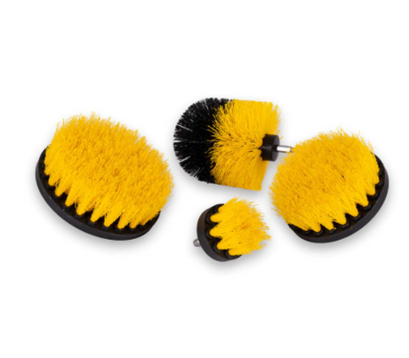 4PC Carpet Brush with Drill Attachment Medium (Yellow) - Just Car Care 